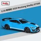 Модель автомобиля MAISTO Ford 2020, Mustang, Shelby GT500, литая под давлением модель автомобиля из сплава, коллекция, подарок B543, 1:18