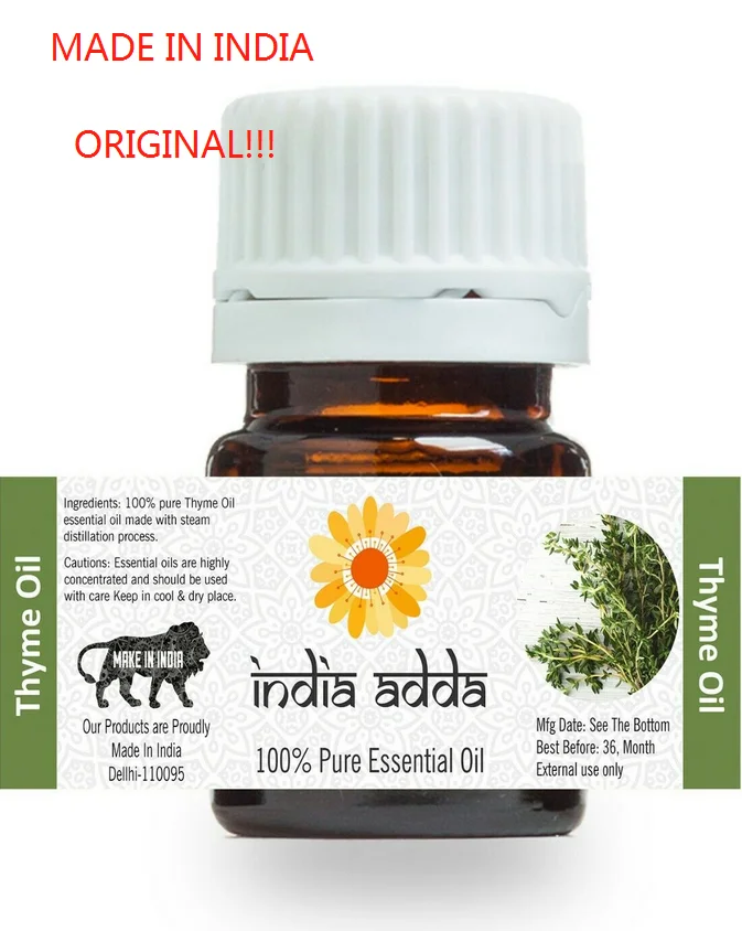 

THYME ESSENTIAL OIL PURE & NATURAL UNDILUTED 3 ML TO 100 ML FROM INDIA
