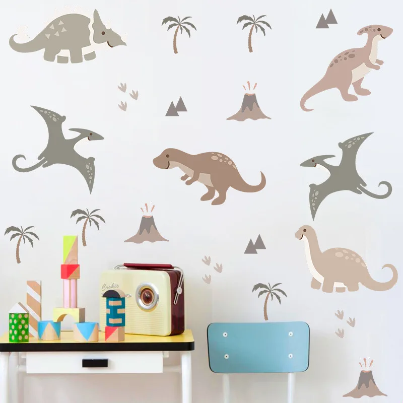 Мультяшные наклейки на стену с динозавром домашний декор украшение для гостиной