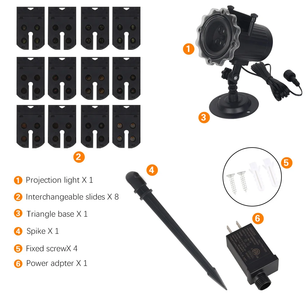 

Holiday Light Christmas Laser Projector Animation Effect IP65 Indoor/Outdoor Halloween Projector Snowflake/Snowman Laser Light