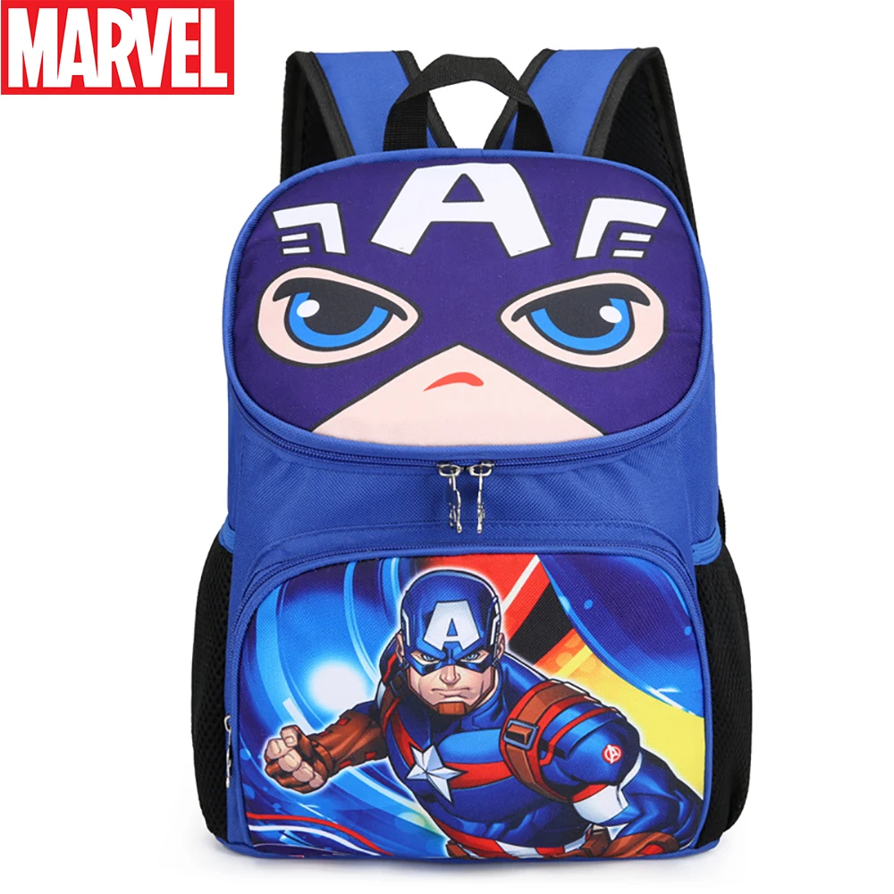 

Marvel Brand Kids Backpack For Children Spider Man Captain America Pattern Teenager Bookbag Student Travel Multifunction Package