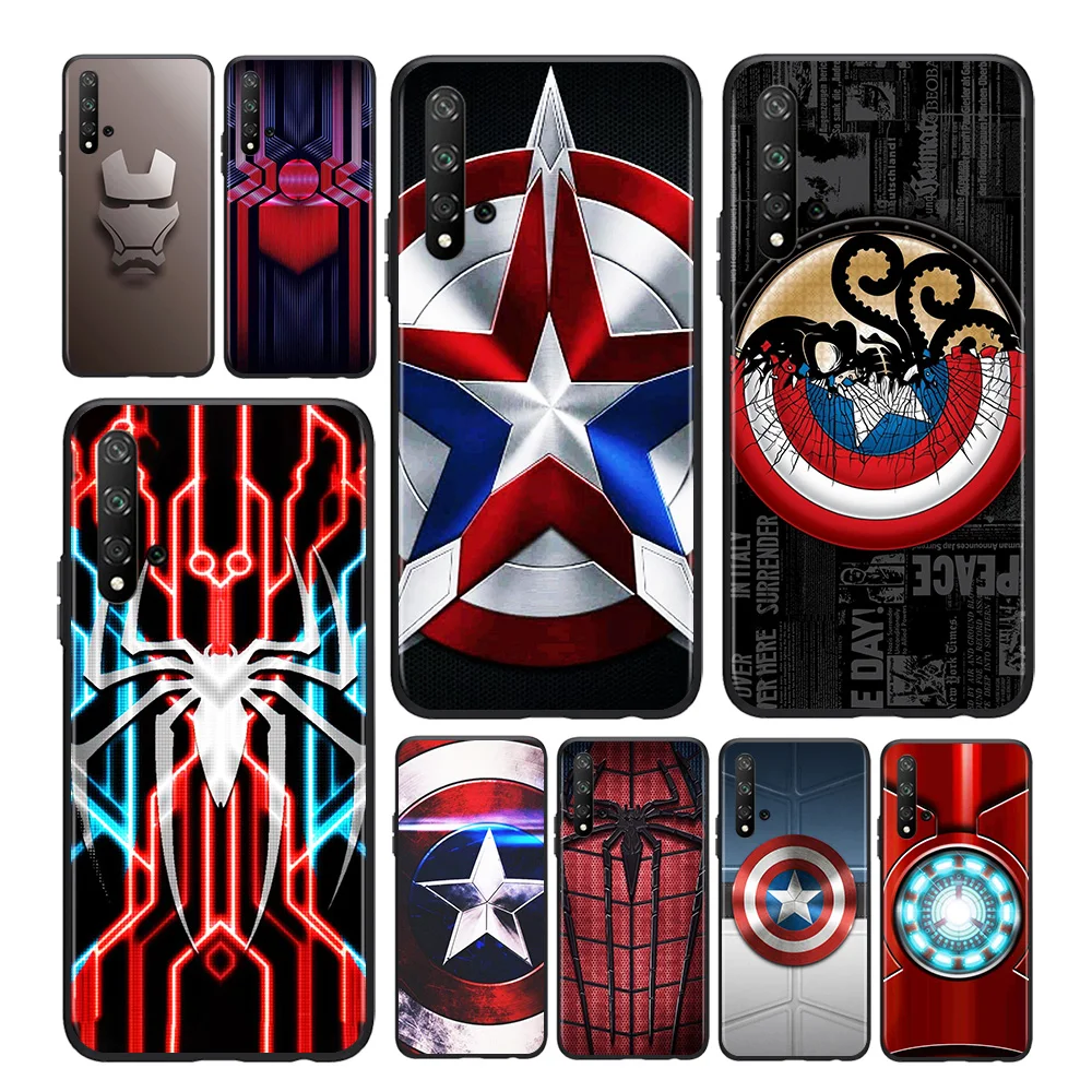 

Marvel Superhero Logo For Huawei Honor 7C 7A 7S 8 8A 8X 8C 8S 9 9S 9X 9N 9A 9C 9i Pro Lite Silicone Black Phone Case