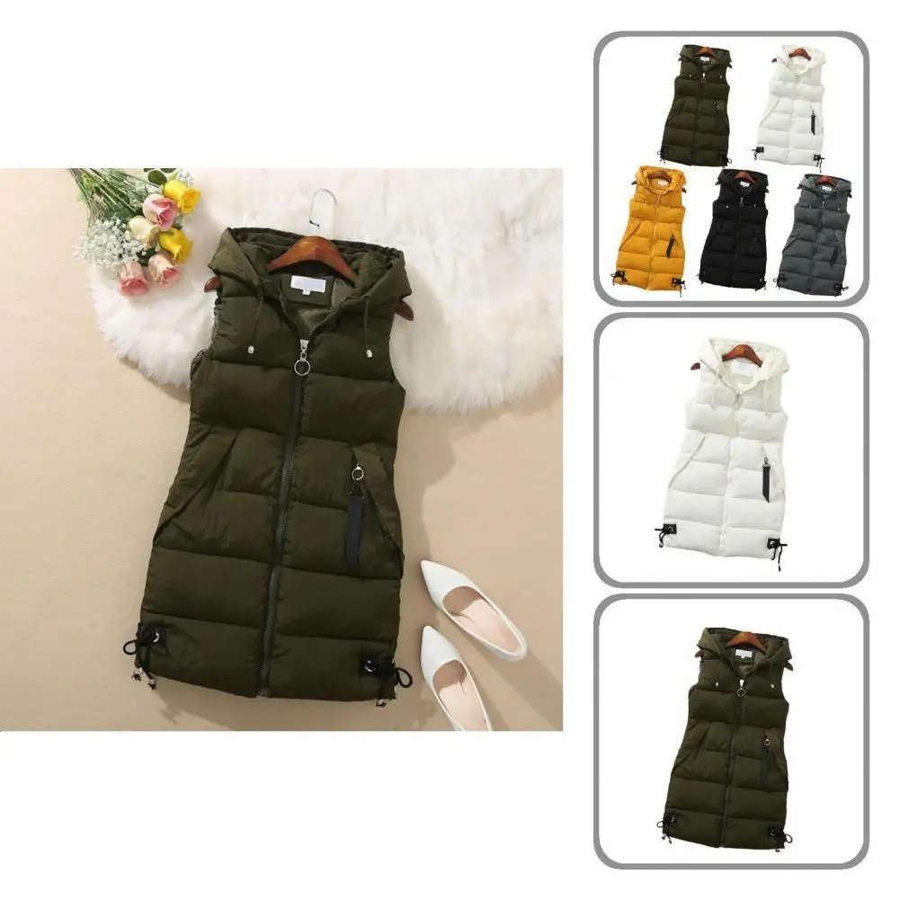 

Women Vest Casual Slim Drawstring Vest Zipper Comfy Waistcoat Jacket