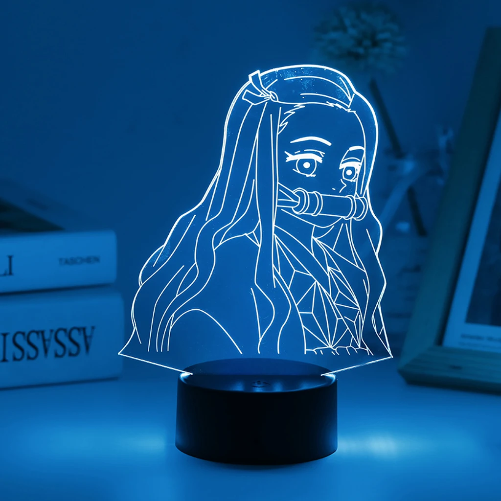 

Anime Figure Night Light Demon Slayer Led Lamp Kimetsu No Yaiba Room Festival Decor Genshin Impact Banana Fish Attack On Titan