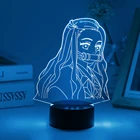 Ночсветильник с аниме-фигуркой, рассекающий демонов, светодиодная лампа Kimetsu No Yaiba, декор для комнаты, фестиваля Genshin, искусственное воздействие, атака на Титанов