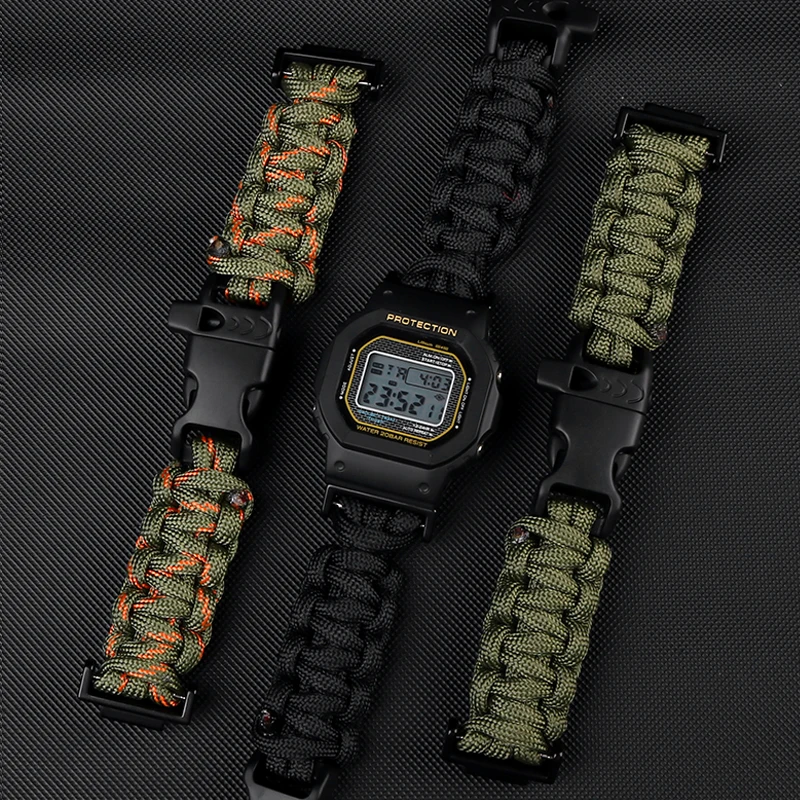 FOR CASIO G-SHOCK Small Box Series DW5600 GW-5610 Outdoor Umbrella Rope Modified Nylon Strap Men's Watch Accessories