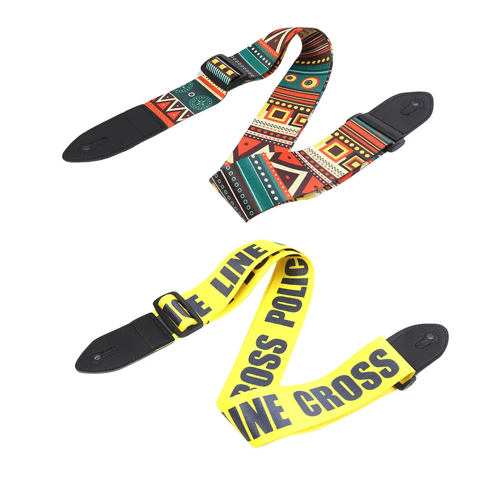 einstellbare gelbrot gitarre strap mit pu leder enden polyester gitarre gürtel für elektrische bass gitarre teile zubehör free global