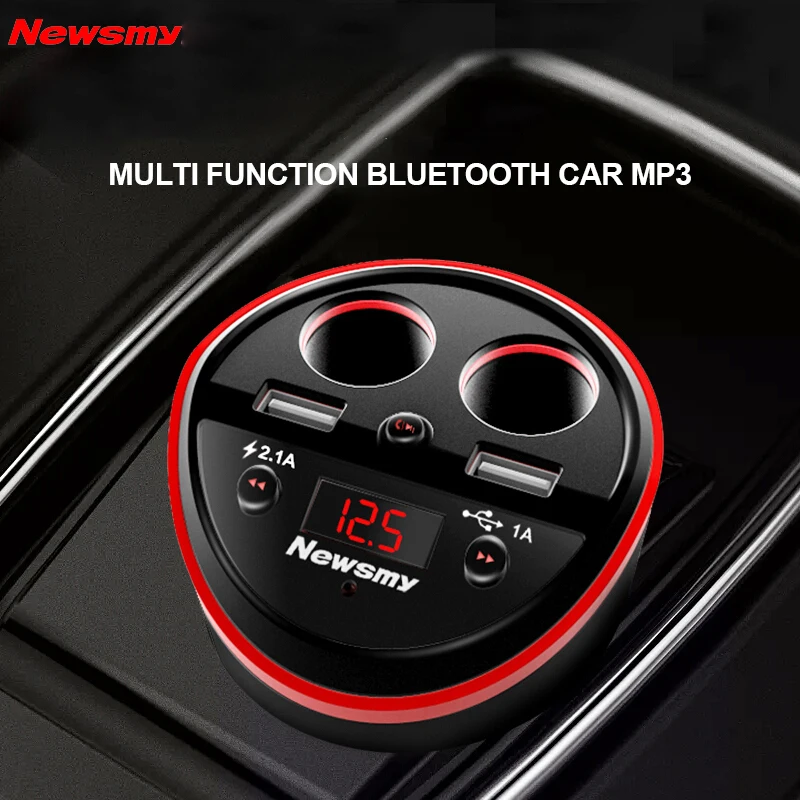 Автомобильный Bluetooth MP3-плеер Newsmy C60 светодиодный дисплей прикуриватель USB FM