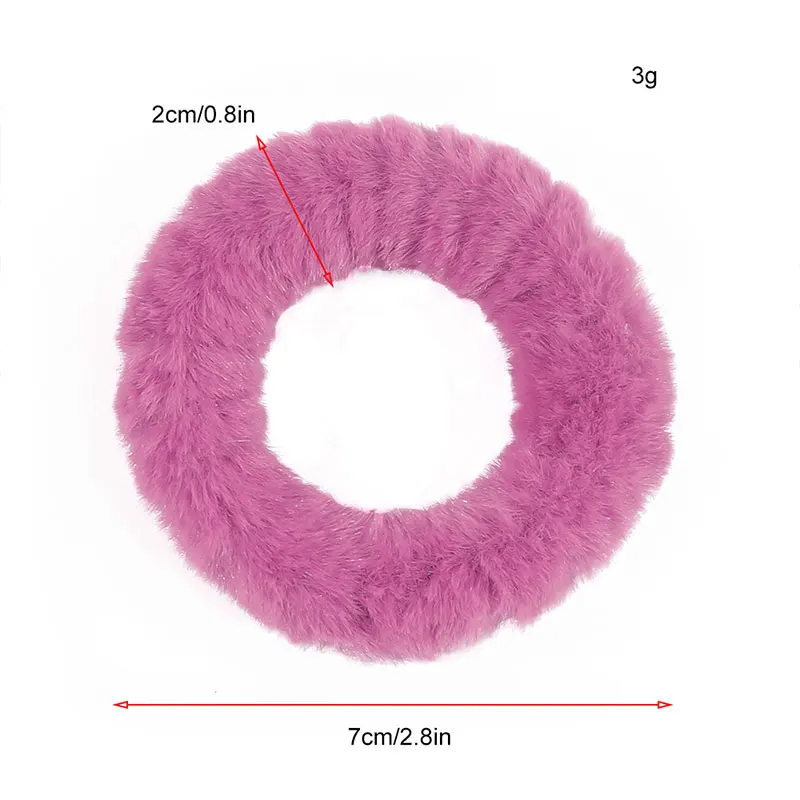 

Fluffy Seamless Hair Rope Hair Ties Headwear Hair Accessories Candy Color Rubber Band Plush Hair Ring Faux Rabbit Fur Scrunchies