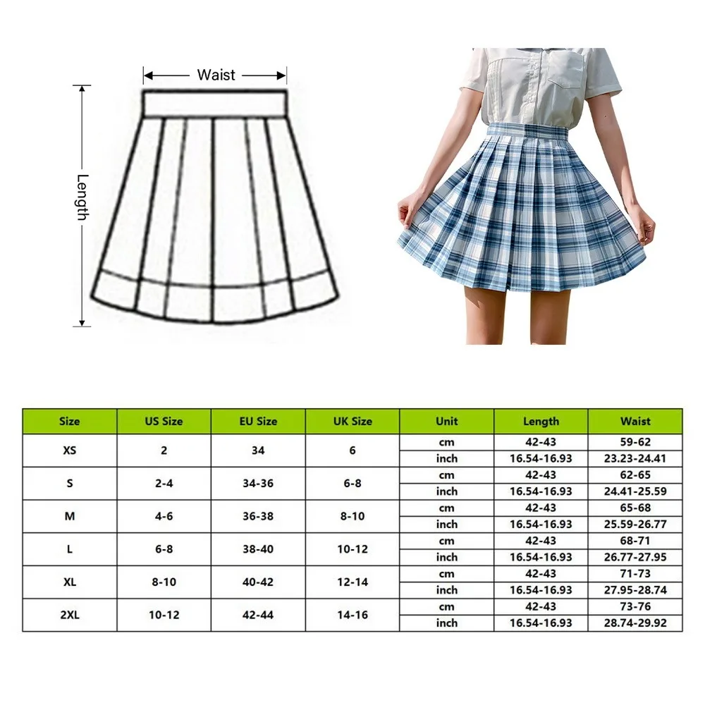 

2021 New Summer Women Skirts High Waist Girl's Pleated Skirt Korean Japanese Style Ladies Sweet Plaid Mini Skirts for Women
