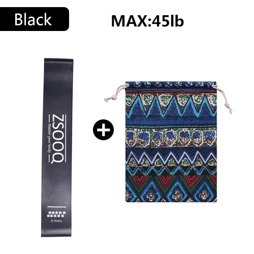 black with bag Эспандеры для фитнеса эластичная лента для тренировки латексные петли для йоги спортивная резинка для силовых тренировок оборудование для спортзала - Цвет: black with bag