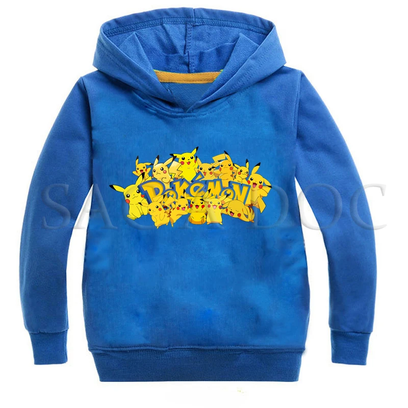 Hoodies 11 Толстовки для мальчиков с принтом «Покемон» на весну-осень одежда для детей детские толстовки с капюшоном для девочек Повседневный Спортивный пуловер - Цвет: Hoodies 11