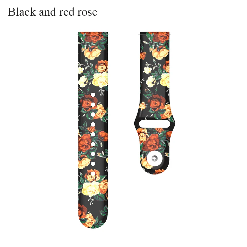 Black and red rose BOORUI pulsera amazfit ремешок bip силиконовая смазка 20 мм ремешок для часов Ремешок для наручных часов для xiaomi huami amazfit bip темп lite ремень 20 мм - Цвет: Black and red rose
