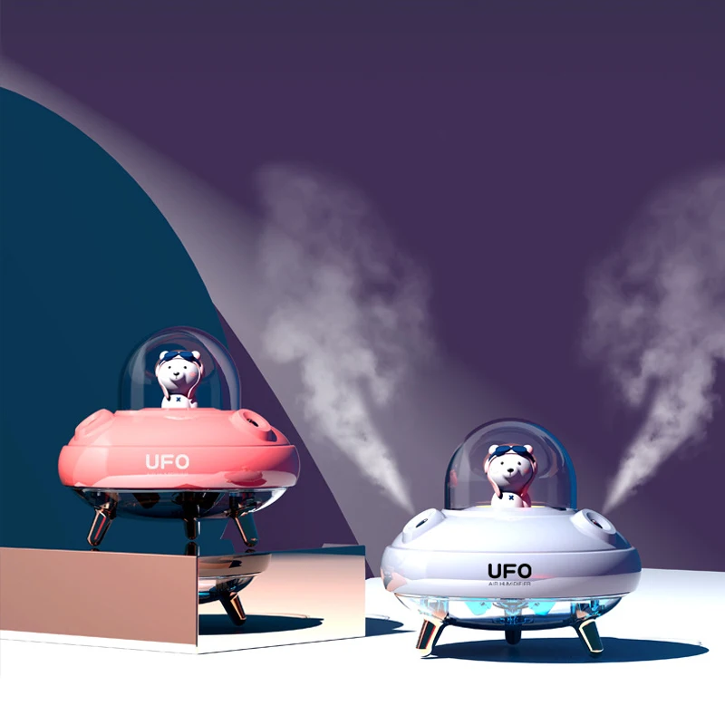 

400ML UFO Dual Spray Cute Pet Humidifier Air Atomizer Water Replenishment Instrument Desktop Mini Usb Aromatherapy Humidifier