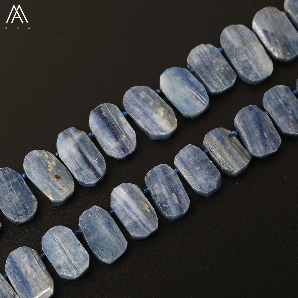 

Approx 31pcs/strand,Natural Blue Kyanite Stone Oval Slab Loose Spacer Beads For Pendant Necklace Jewelry DIY Making Findings