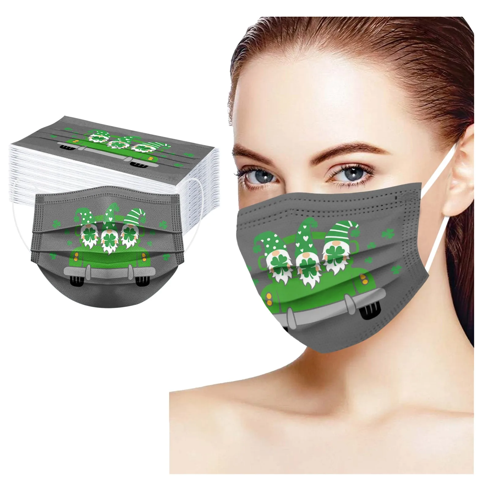 

Headband 50PCS Adult St. Patrick' Day Disposable Face Mask 3 Ply Earloop PM2.5 Masks Mascarilla Mascaras Maske