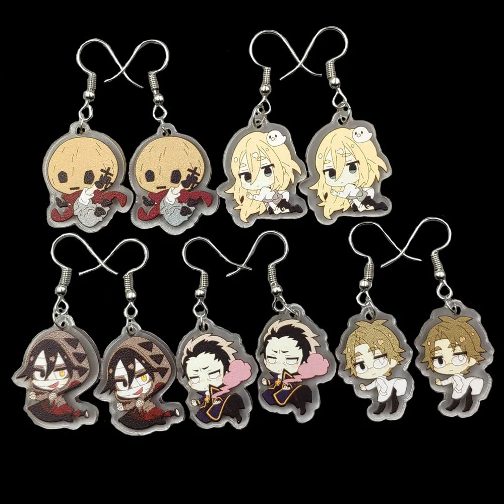 

5 Pairs 1 Set Acrylic Drop Earrings Cartoon Game Anime Angels of Death Ear Pendants Jewelry Unique Schoolgirl Sister Lady Gift
