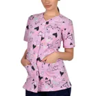 Лидер продаж, униформа медсестры, женский топ с коротким рукавом, Рабочая Униформа, блузка, униформа медсестры, скрабы, топ, мужская Одежда