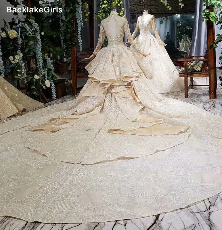 BacklakeGirls 2020 сексуальные кружевные Роскошные Африканские свадебные платья с v