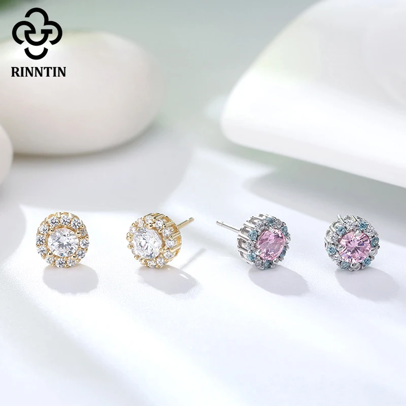 Женские серьги гвоздики из серебра 925 пробы с кристаллами|Серьги-гвоздики| |