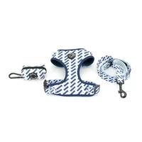 collarlogo adjustable pet dog collar durable soft cute creative colored waved pattern leash neoprene harness poop bag dispenser