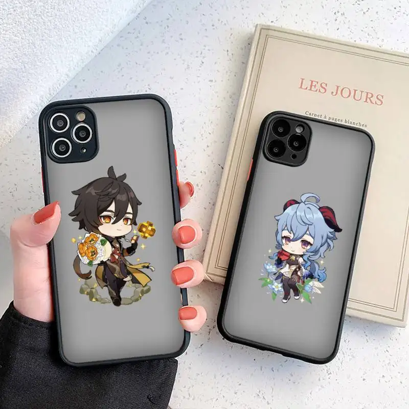 

Genshin impact Anime Phone Case matte transparent For iphone 7 8 11 12 plus mini x xs xr pro max cover