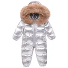 Комбинезон детский, с натуральным мехом, водонепроницаемый, для русской зимы, до-30 градусов