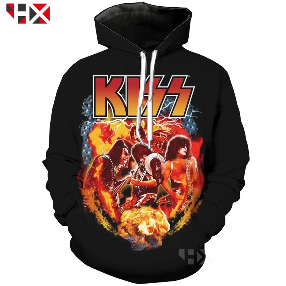 

CLOOCL Newest KISS Rock Band Men Women 3D Print Harajuku Sweatshirt Hoodie Unisex Hip Hop Casual Tops