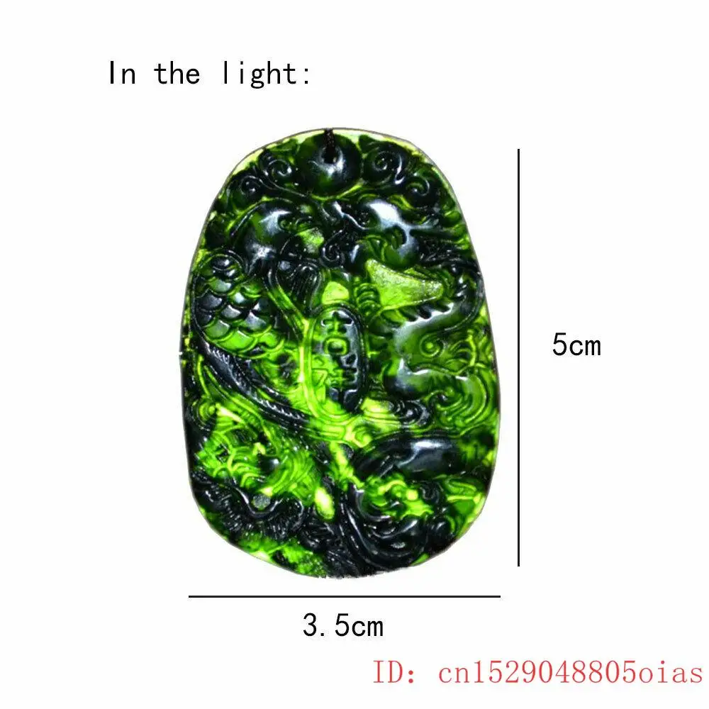 Ожерелье с подвеской из натурального черного и зеленого китайского нефрита