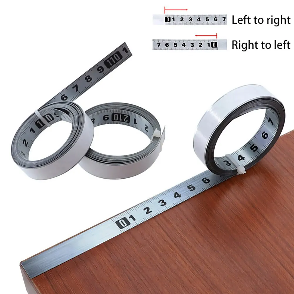 Stainless Steel Miter Track Tape Measure Self Adhesive Metric Scale Ruler 1M-3M for T-track Router Table Saw Woodworking Tools |