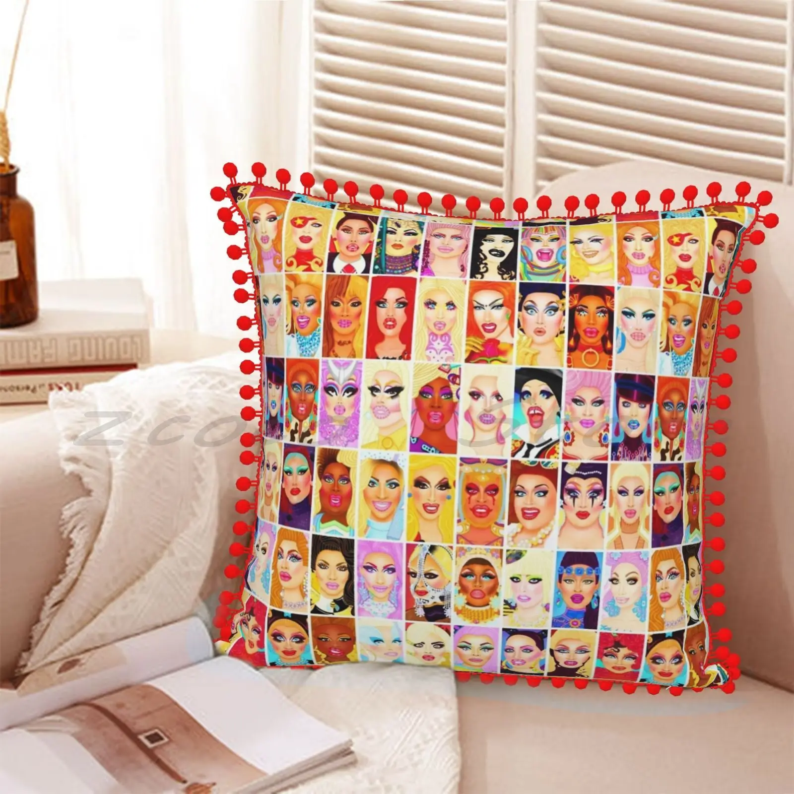 Наволочка Drag Queen королевская с надписью хлопковая льняная плюшевая наволочка