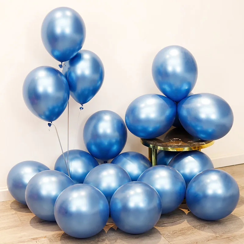 blue 30/50/100 шт Металлические жемчужные латексные шары для свадьбы, дня рождения настольная лампа для украшения детского душа для мальчиков и девочек, украшения для девичника расходные материалы - Цвет: blue