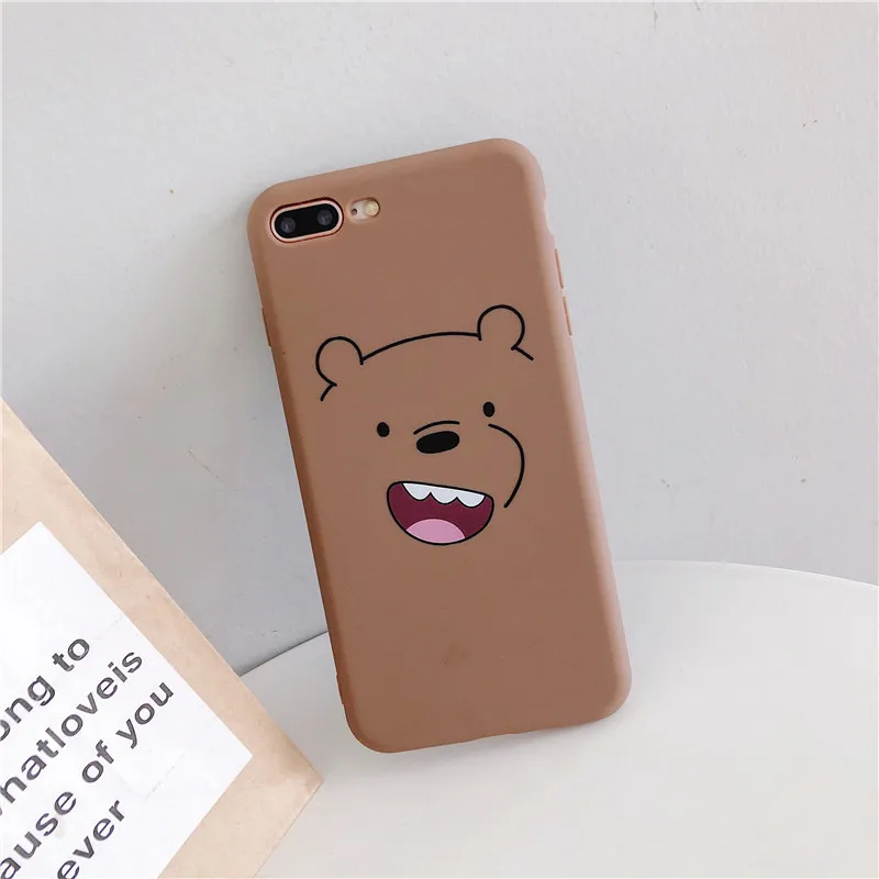 

Suitable for Iphone12/XR Cartoon Bare Bear Mobile Phone Shell Simple Apple 11Pro/6S Creative Personality Protective Cover