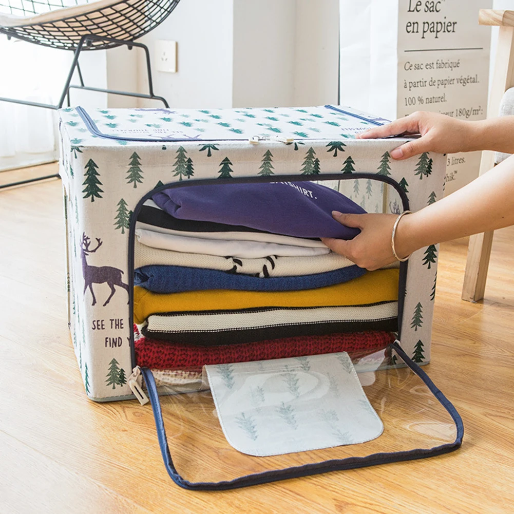

Collapsible Storage Cubes Clothes Toy Sundries Sorting Bag Large Capacity Home Organizer Waterproof Cotton and Linen