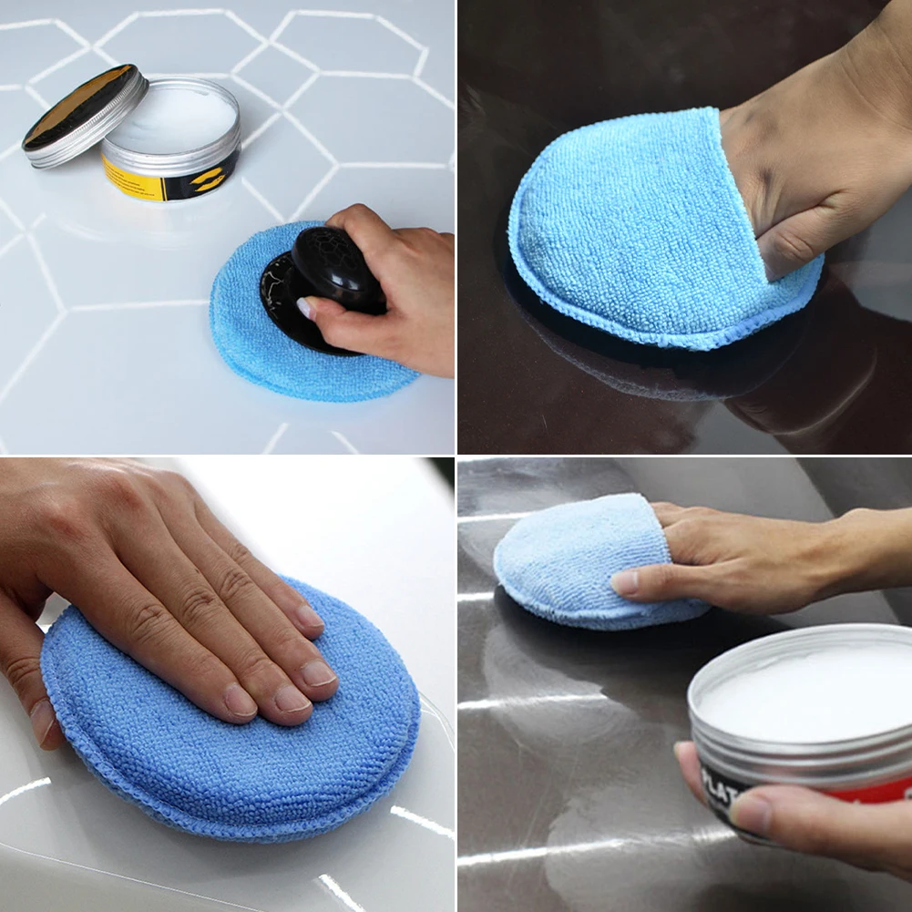 

Microfiber Wax Applicator Ultra-soft Polishing Waxing 13*13*2.5cm Sponge With Pocket Cars Wax Foam Sponge Blue Automotive Goods
