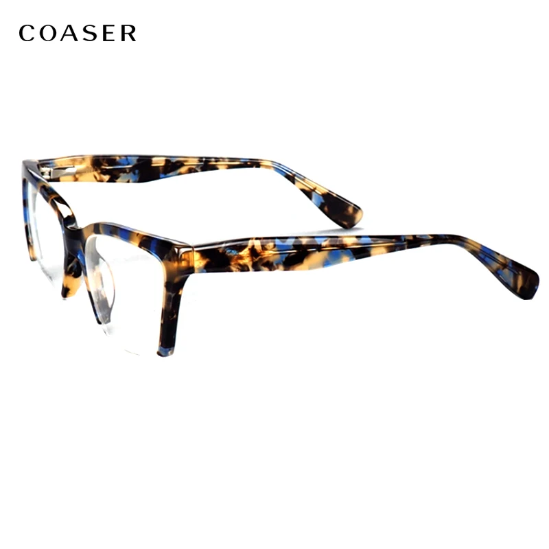 

Оправа для очков для мужчин и женщин, аксессуар в винтажном стиле, из ацетата, Halfrim, Круглые, по рецепту, большие, с широким леопардовым принто...