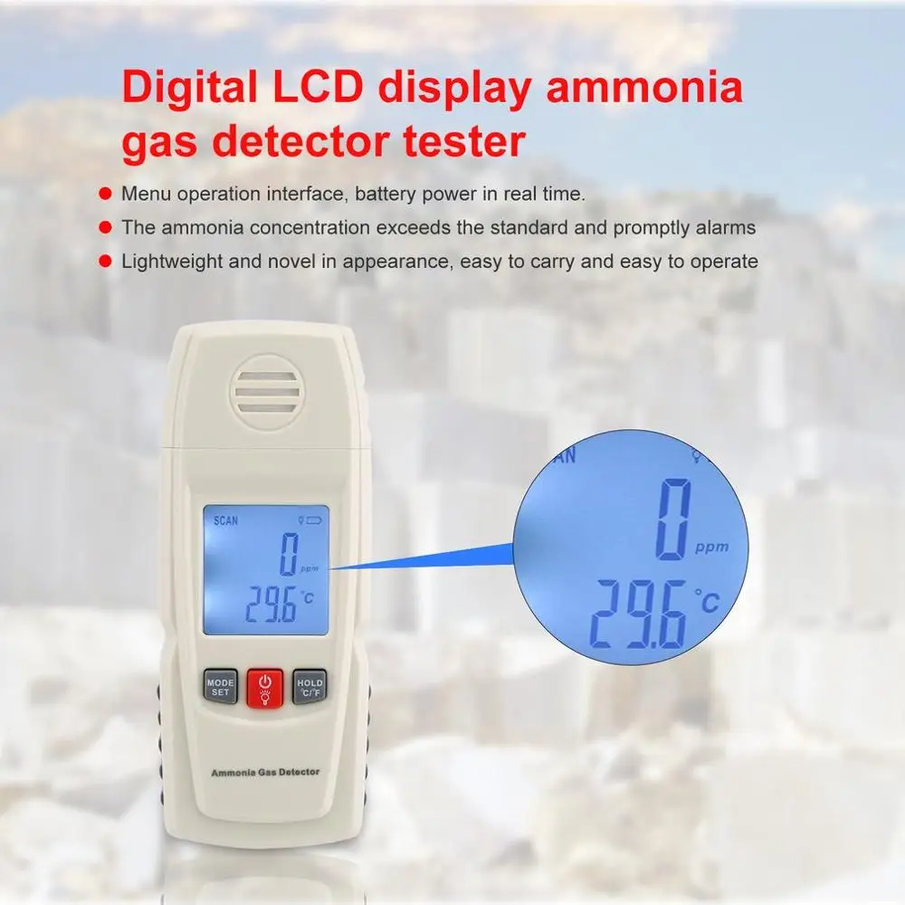 Nh3 измеритель температуры 100ppm детектор аммиачного газа с сигнализацией |
