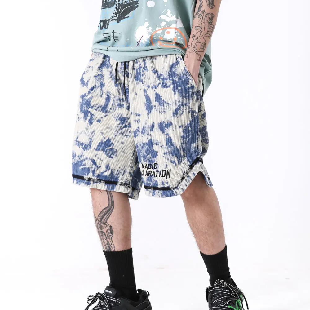 Мужские спортивные шорты Lindley Seader свободные в стиле хип-хоп с принтом огня на