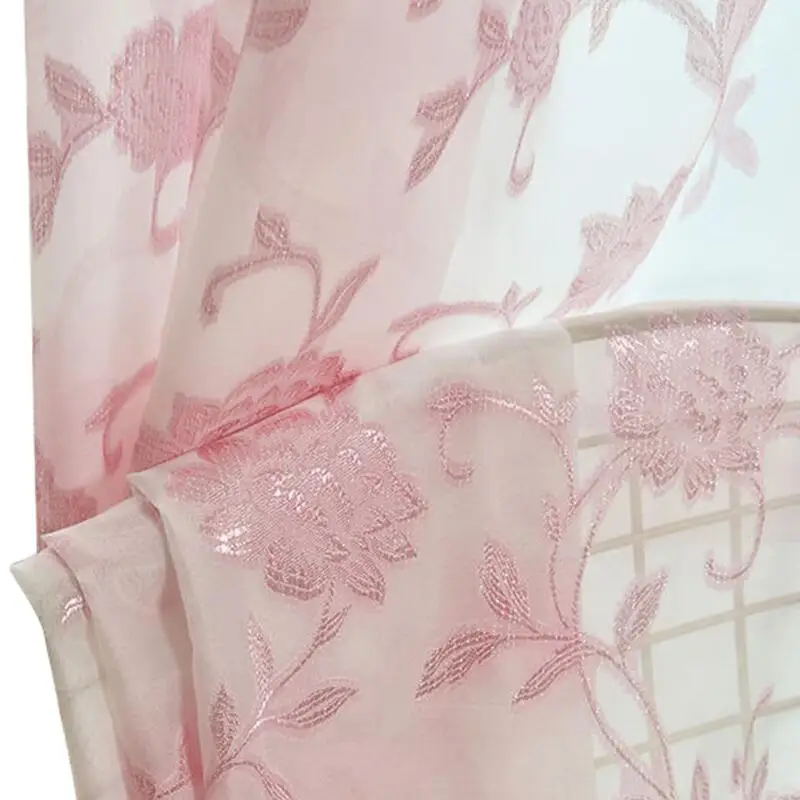 Золотистые и розовые прозрачные Занавески для гостиной пасторальные