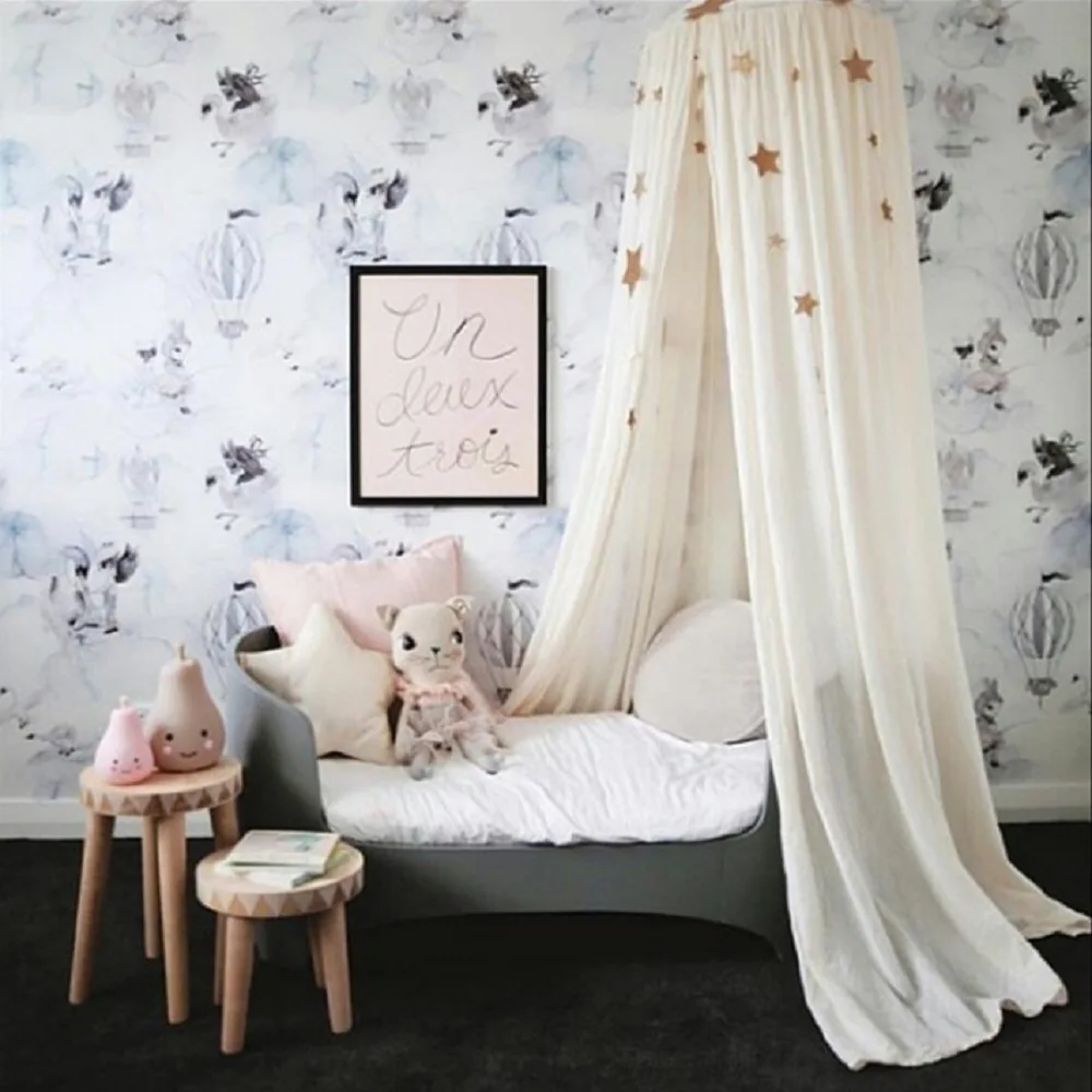 Хлопковая Нескользящая цветная Складная односпальная сетка от комаров для