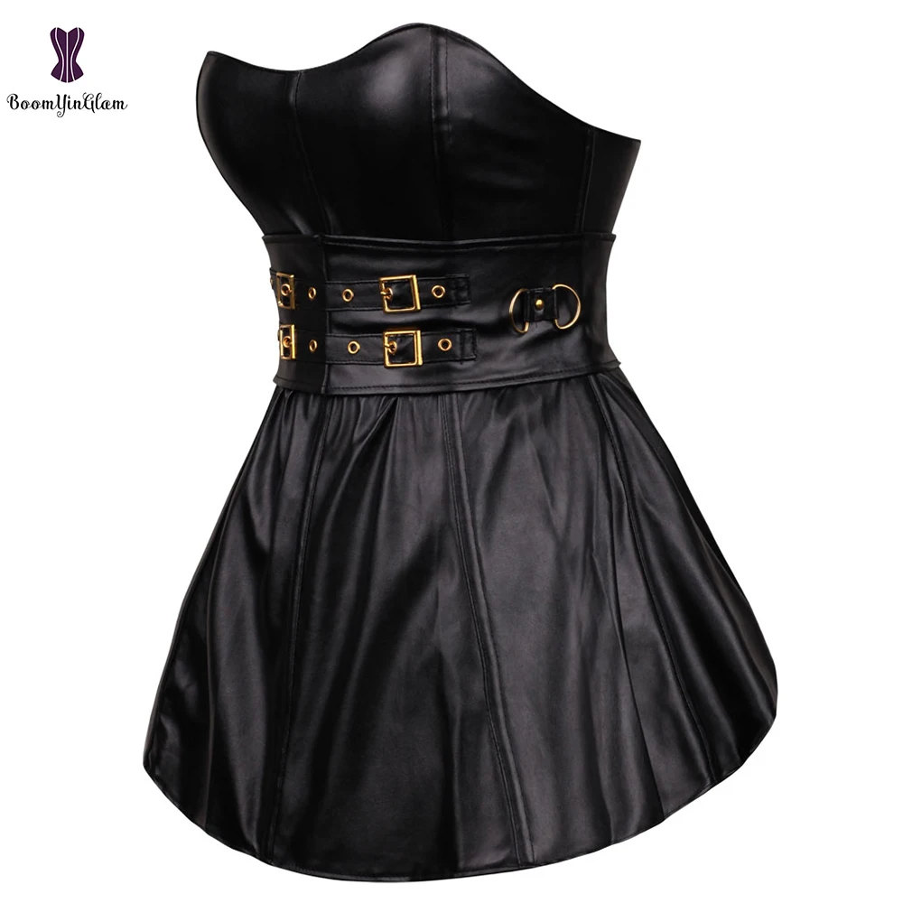 Жесткий корсет на шнуровке с пряжкой пуш-ап в стиле панк пикантное бюстье овебюст