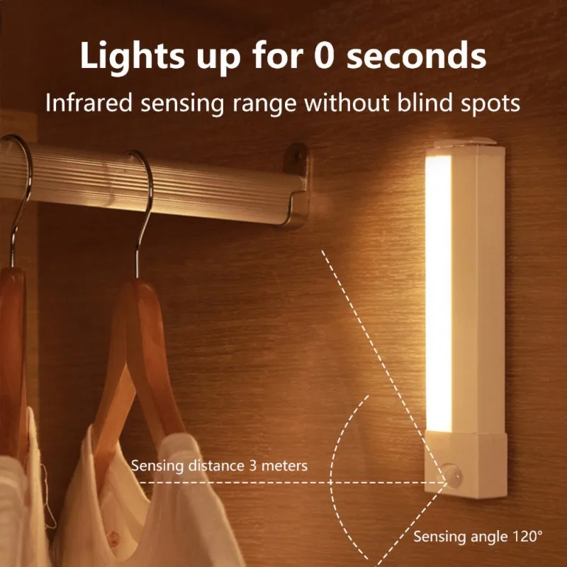 

LED Closet Light, Motion Sensor 10 LED Stick on Anywhere Closet Lamp Under-Cabinet Lighting,Cabinet Night Light Portable