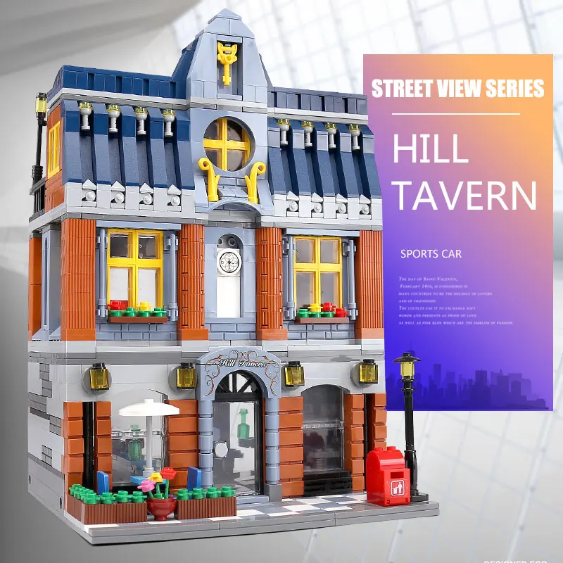 Yeshin уличные строительные игрушки совместимые с 10224 MOC Hill Таверна модель блоки