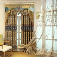 elegant embroidered blackout curtains for living room luxury jacquard blind drapes curtain for bedroom 70 shading custom