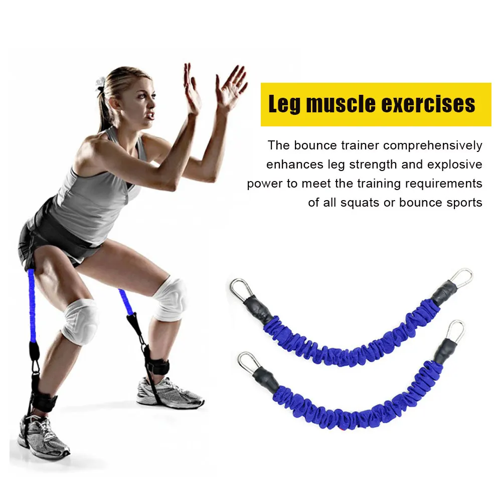 

30lbs Latex Bounce Trainer Basketball Yoga Elastic Rope Trainer Squat Strength Hips Leg Training Rope(2*15)Agility Training Belt
