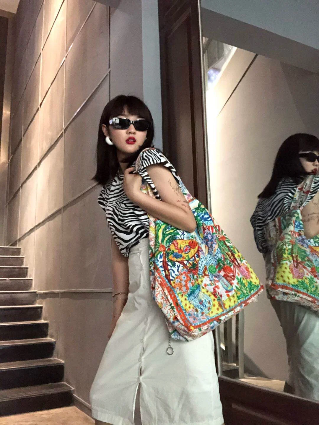 

Summer Rurality Romance Floral Art Reversible-printing Oversize Shopper Shoulder Bags Handbags Women Designer Brand Canvas Bags