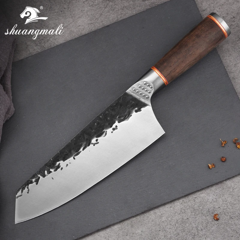 Нож мясника 7 дюймов кованый резец из углеродистой стали универсальные шеф ножи