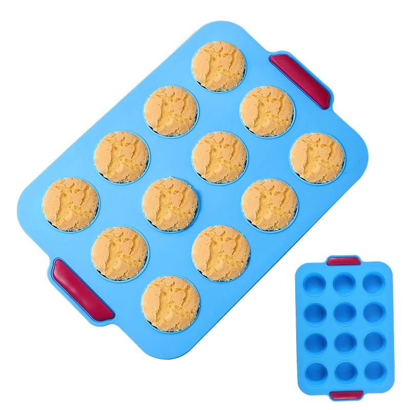 

Blue 12 Silicone Muffin Cup Cake Mold Household Non-stick Cake Mold Silicone Muffin Pan