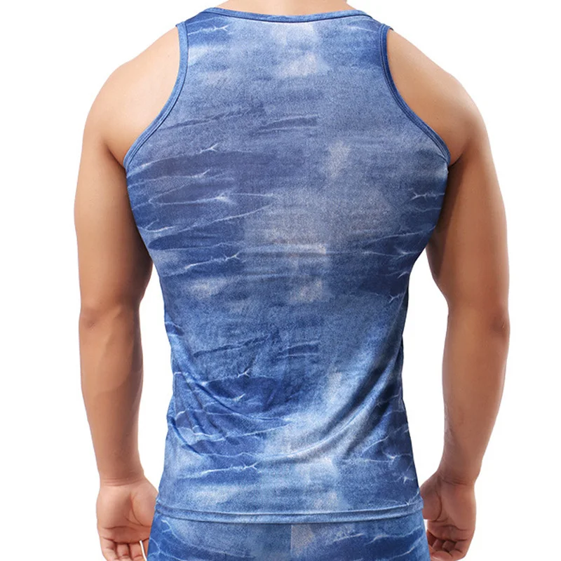 

Men Stretch Sports Vest Tank Tops Sleeveless T-shirt Metallic Shiny Muscle Tee ENDQ