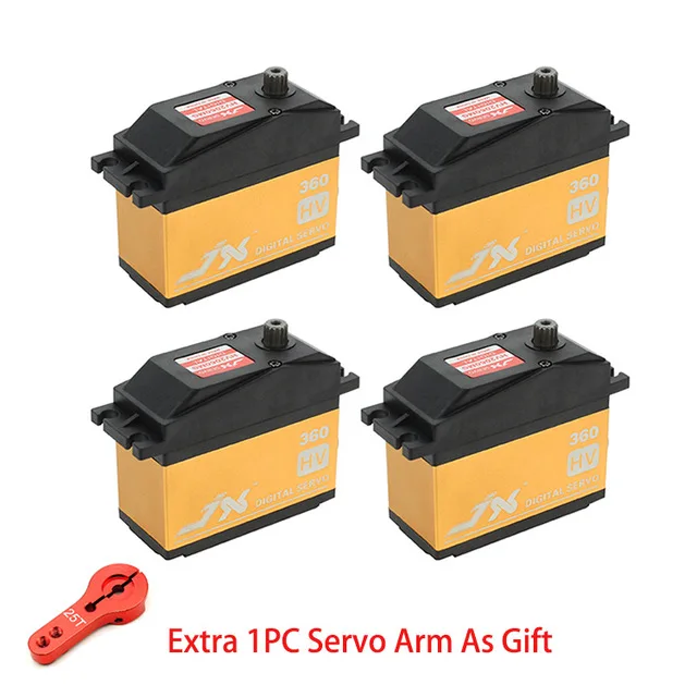 JX Rc сервопривод PDI-HV2060MG 60 кг высокий крутящий момент 180/360 градусов цифровой сервопривод для модель вертолета на дистанционном управлении части 1/5 rc-вертолет на радиоуправлении - Цвет: 4PCS 360 Degrees